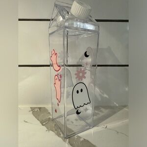 Custom milk, jug, plastic drinking glass water, ghost Halloween gift 17 oz.